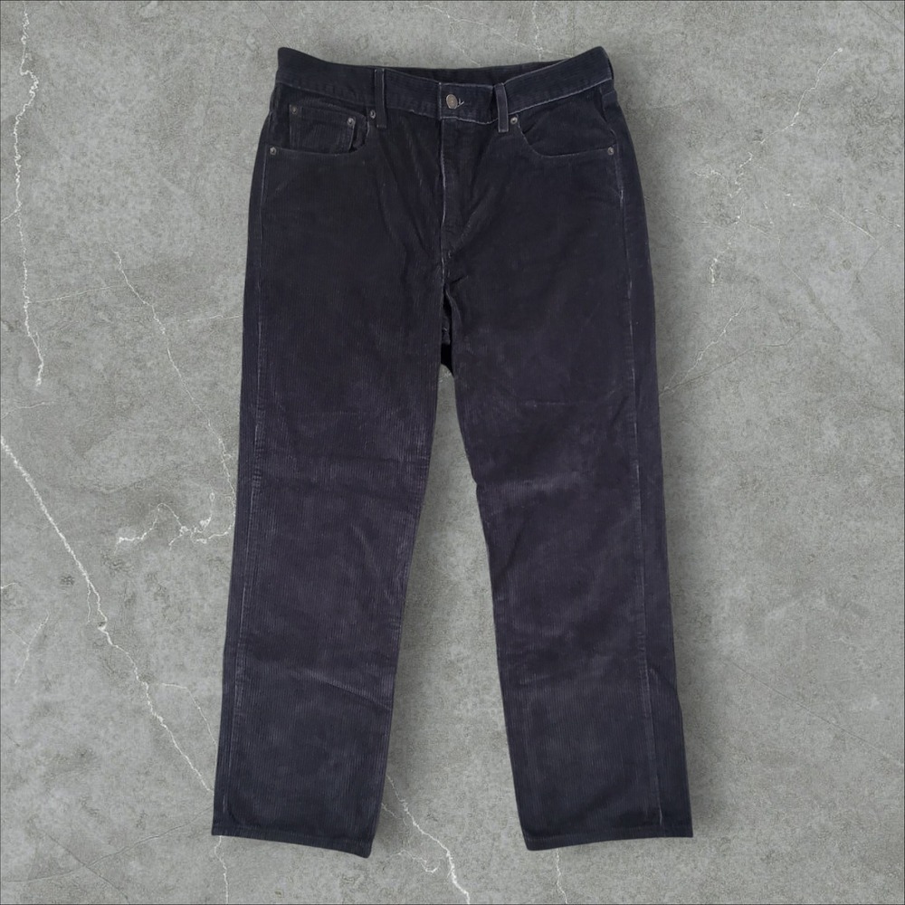 Levis Corduroy Pants Mens 32x30 Black Straight Leg 5-Pocket A0964-1842 Preppy
